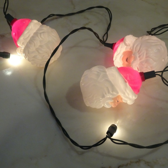 Vintage 90s Santa Claus Blow Mold String Lights Nostalgic Retro Christmas Decor - Picture 8 of 8